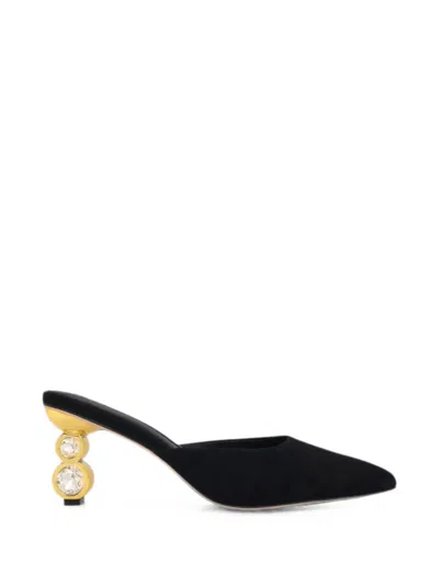 Kat Maconie Laila Crystal-embellishment Mules In Black