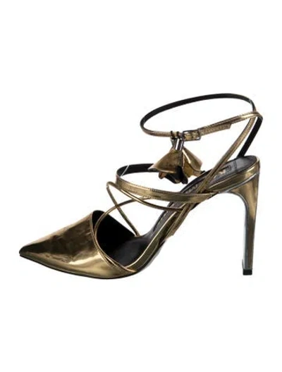 Pre-owned Kat Maconie Leather Pumps In Gold