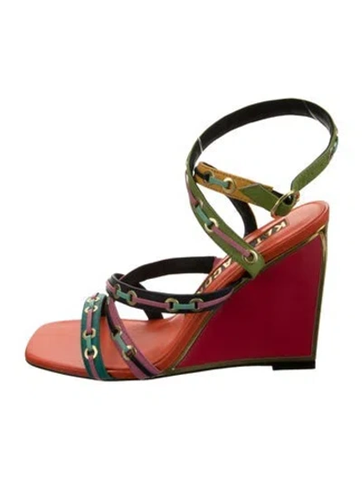 Pre-owned Kat Maconie Leather Sandals In Orange