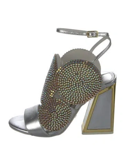 Pre-owned Kat Maconie Leather Sandals In Silver