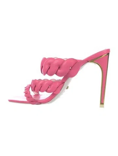 Pre-owned Kat Maconie Leather Slides In Pink