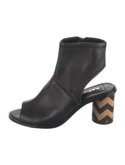 Pre-owned Kat Maconie Leather Slingback Sandals In Black