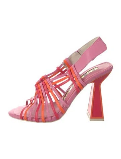 Pre-owned Kat Maconie Leather Slingback Sandals In Pink
