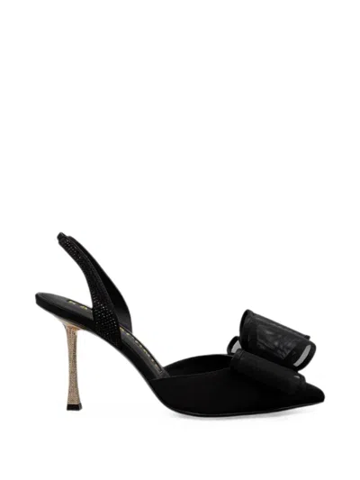 Kat Maconie Paola Bow-detail Sandals In Black
