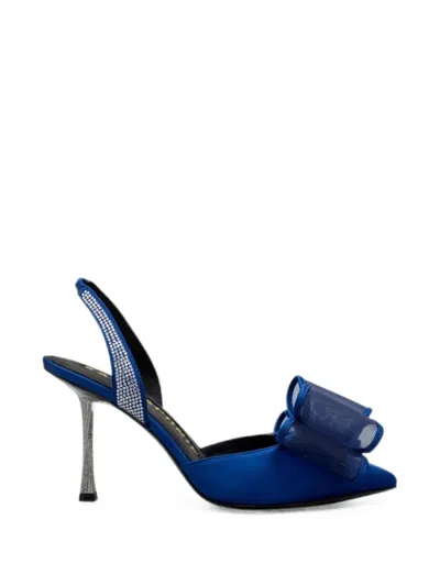 Kat Maconie Paola Bow-detail Sandals In Blue