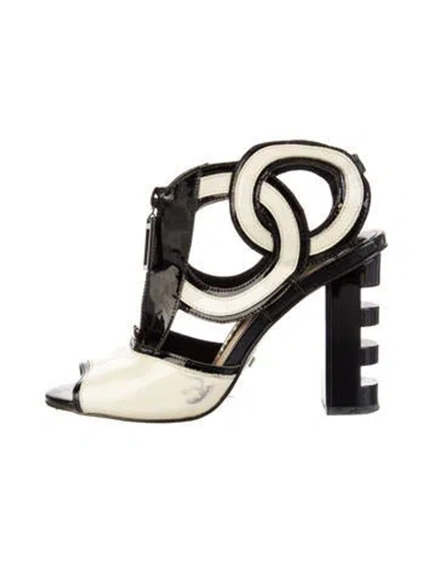 Pre-owned Kat Maconie Patent Leather Cutout Accent In Black
