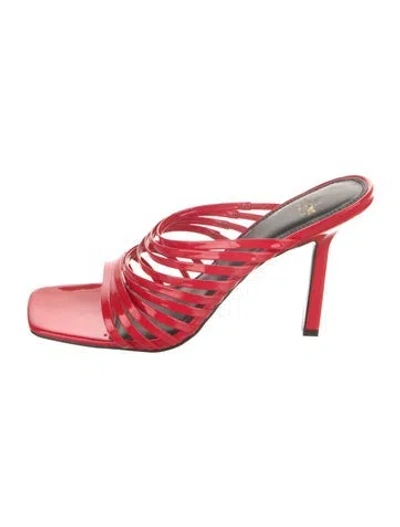 Pre-owned Kat Maconie Patent Leather Sandals In Red