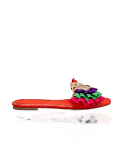 Kat Maconie Ruffled Sandals In Multi