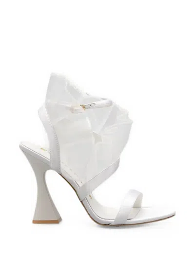 Kat Maconie Ruffled-tulle Sandals In White