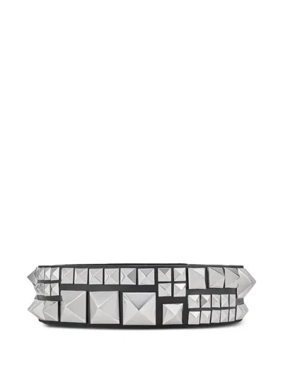 Kat Maconie Sam Pyramid-stud Leather Belt In Silver