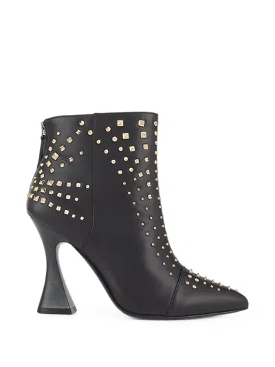 Kat Maconie Samara Stud-embellished Leather Ankle Boots In Black