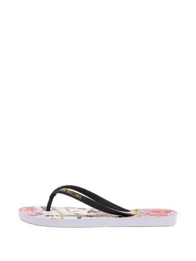 Kat Maconie Sola Graphic-print Flip-flops In Black