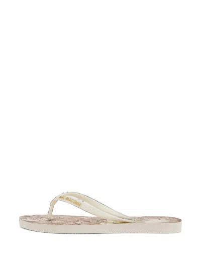 Kat Maconie Sola Leaf-print Flip-flops In Neutral