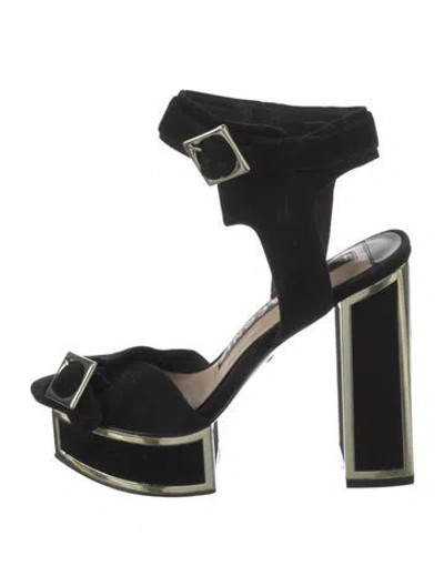 Pre-owned Kat Maconie Suede Pumps In Black