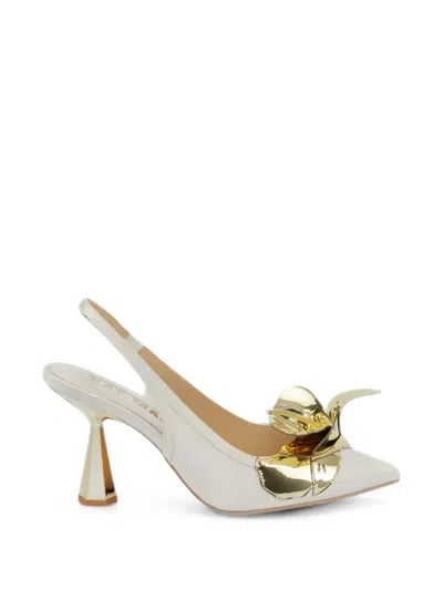 Kat Maconie Tamannaah Floral-detail Mules In White