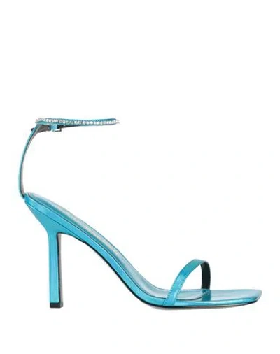 Kat Maconie Woman Sandals Turquoise Size 6 Goat Skin In Blue