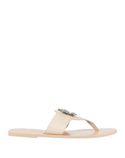 Kat Maconie Woman Thong Sandal Ivory Size 6 Leather In White