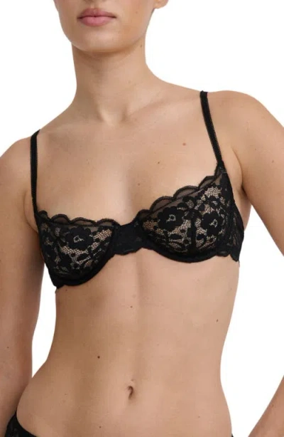 Kat The Label Annie Lace Underwire Bra In Black