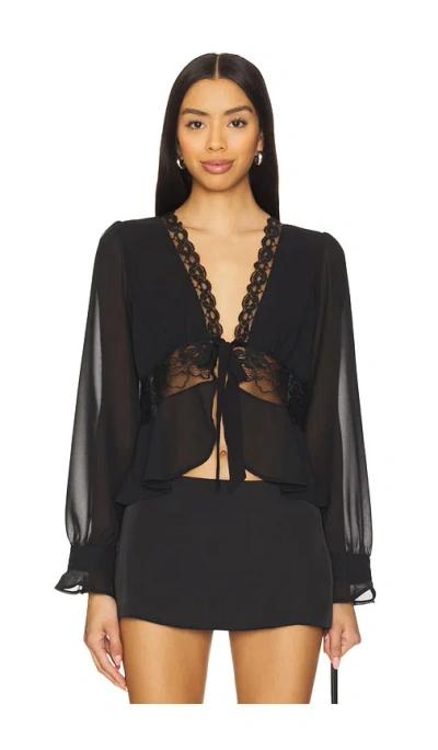 Kat The Label Betty Blouse In 黑色