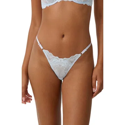 Kat The Label Charli Embroidered Thong In Ice