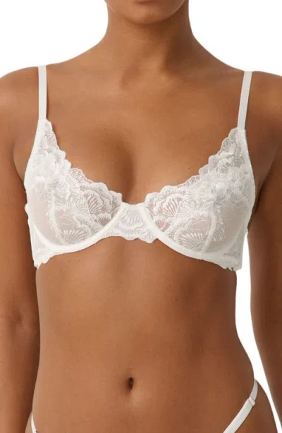Kat The Label Charli Embroidered Underwire Bra In White