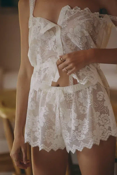 Kat The Label Florence Lace Shorts In White