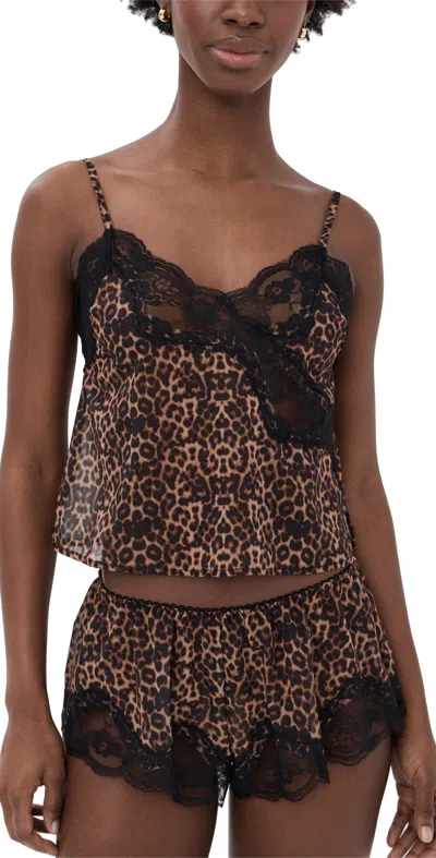 Kat The Label Hayden Camisole Leopard In Green