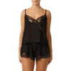 Kat The Label Hayden Lace Trim Semisheer Camisole In Black