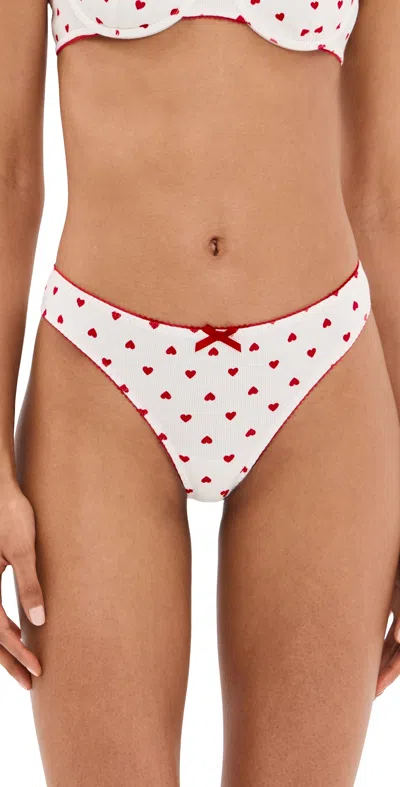 Kat The Label Hugo Thong Heart Print In Multi