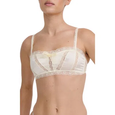 Kat The Label Lana Lace Trim Bralette In Buttercream
