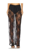 Kat The Label Lottie Sheer Lace Loose Fit Pants In Black