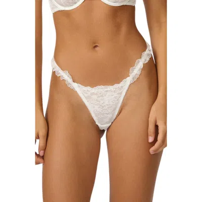 Kat The Label Lulu Ruffle Lace Trim Thong In Multi