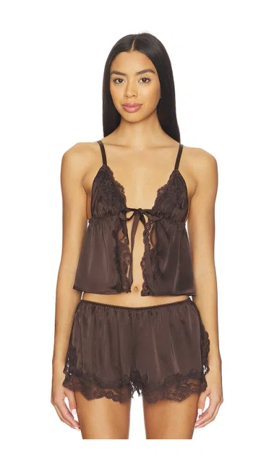 Kat The Label Madeline Camisole Top In Brown