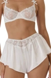 KAT THE LABEL KAT THE LABEL MANDY LACE TRIM SATIN TAP SHORTS
