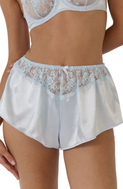 Kat The Label Mandy Lace Trim Satin Tap Shorts