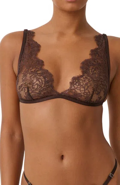 Kat The Label Milly Lace Bralette In Brown