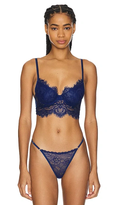 Kat The Label Monty Longline Bra In Cobalt
