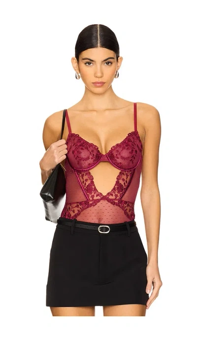 Kat The Label Nicolette Bodysuit In Red