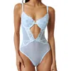 Kat The Label Nicolette Underwire Teddy In Cornflower