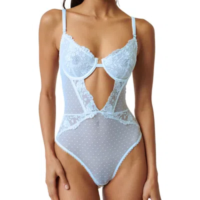 Kat The Label Nicolette Underwire Teddy In Cornflower