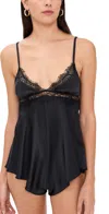 Kat The Label Rae Satin Teddy Romper In Black