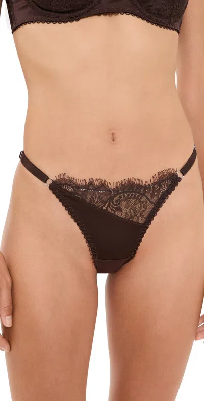 Kat The Label Rae Thong Panties Espresso In Brown