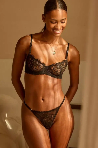 Kat The Label Maverick Lace Balconette Bra In Black