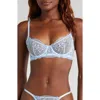 Kat The Label Sofia Embroidered Mesh Underwire Bra In Blue