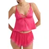 Kat The Label Sorrento Lace Trim Satin Camisole In Pink