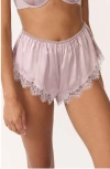 Kat The Label Sorrento Lace Trim Shorts In Pink