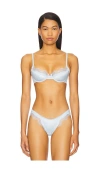 Kat The Label Sorrento Underwire Lace Trim Demi Bra In Ice