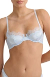 Kat The Label Sorrento Underwire Lace Trim Demi Bra In Ice