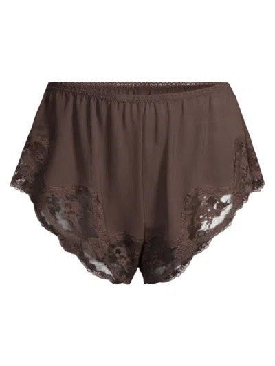Kat The Label Women's Harley Chiffon & Lace Shorts In Espresso