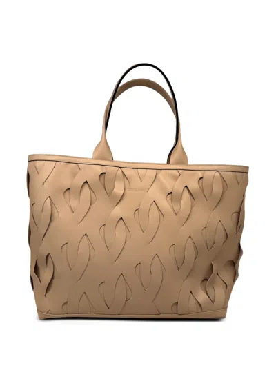 Kata Szegedi Roads Woven Leather Tote Bag In Neutral